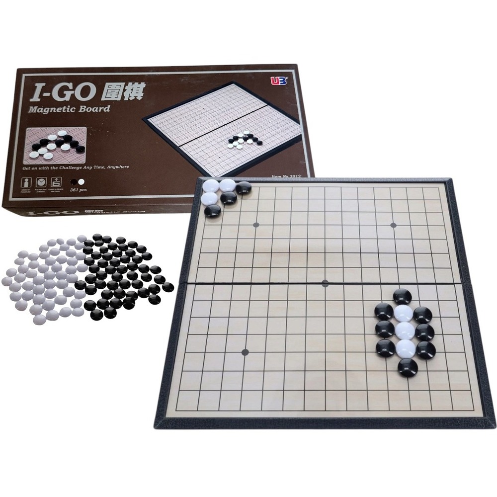 I-GO Magnetic Board Game Portable 19x19 Go Game Set Folding Travel 361 Pcs 3812